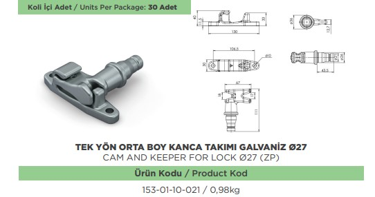 TEK YON ORTA BOY KANCA TABANI